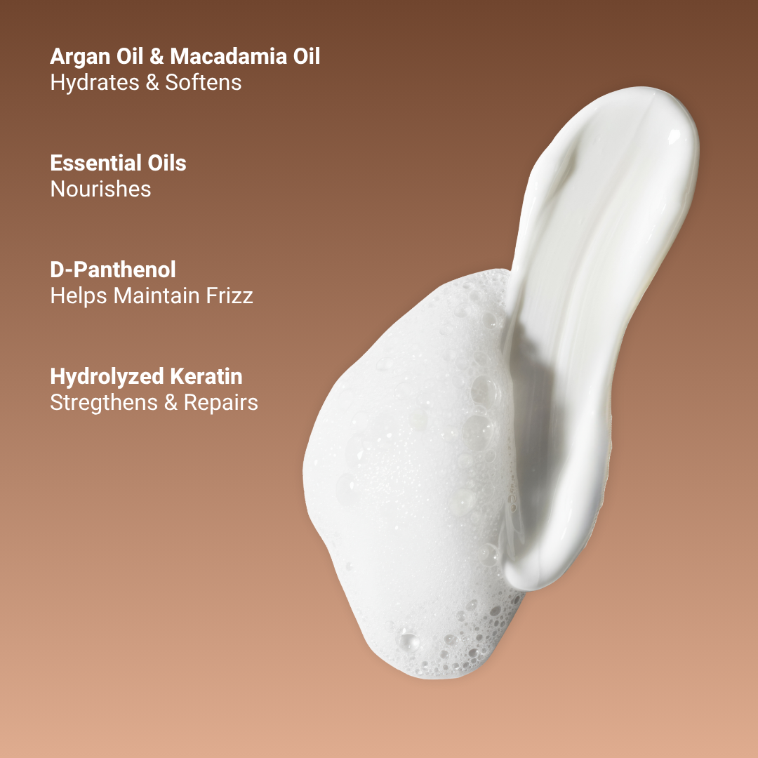 Key ingredients of Fhair Day-to-Day Care Conditioner for daily hydration, nourishment and smooth, healthy hair.