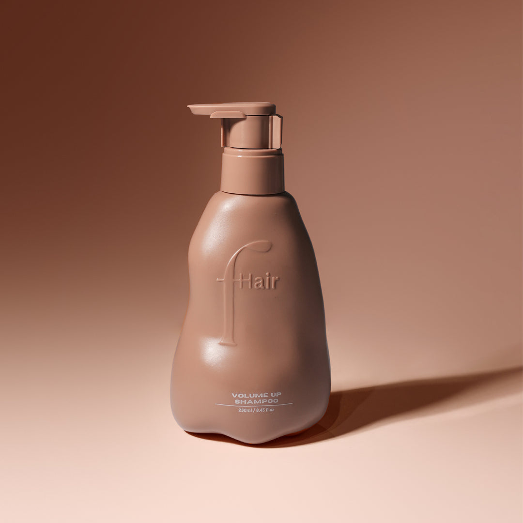Fhair Volume Up Shampoo 250ml for fine and flat hair. Provides gentle cleansing, volume and lift for soft, full-bodied hair.
