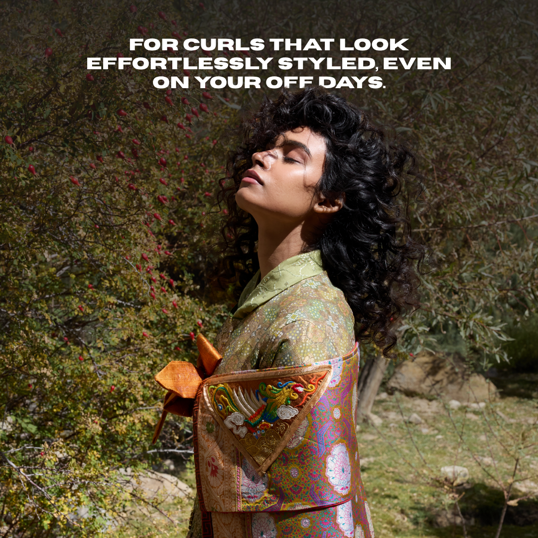 Fhair Curl Up Mask benefits include deep hydration, curl definition, frizz control and soft, bouncy, healthy curls.