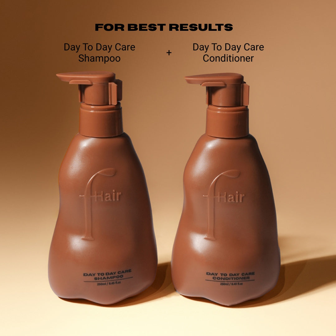 Fhair Day-to-Day Care Shampoo and Conditioner combo for daily hair care. Gently cleanses, hydrates and keeps hair soft, smooth and healthy.