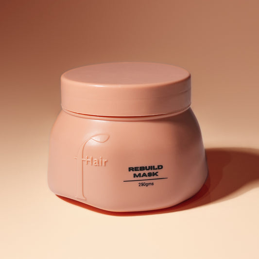 Fhair Rebuild Mask for damaged hair. Deep repair treatment that strengthens, nourishes and restores smooth, healthy, shiny hair.