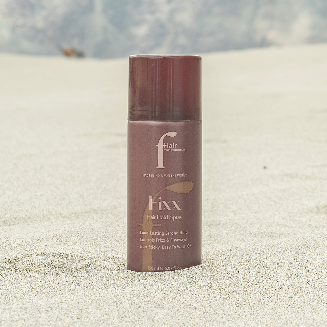 FIXX strong hold hair spray bottle for all-day flexible hold and frizz control
