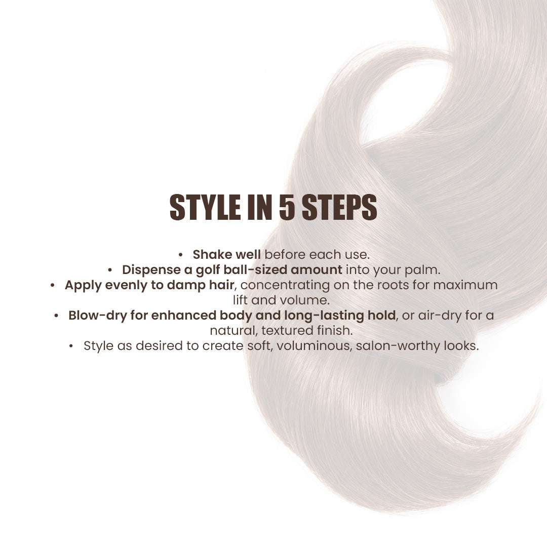 LIFT UP Volumizing Hair Mousse bottle with styling benefits