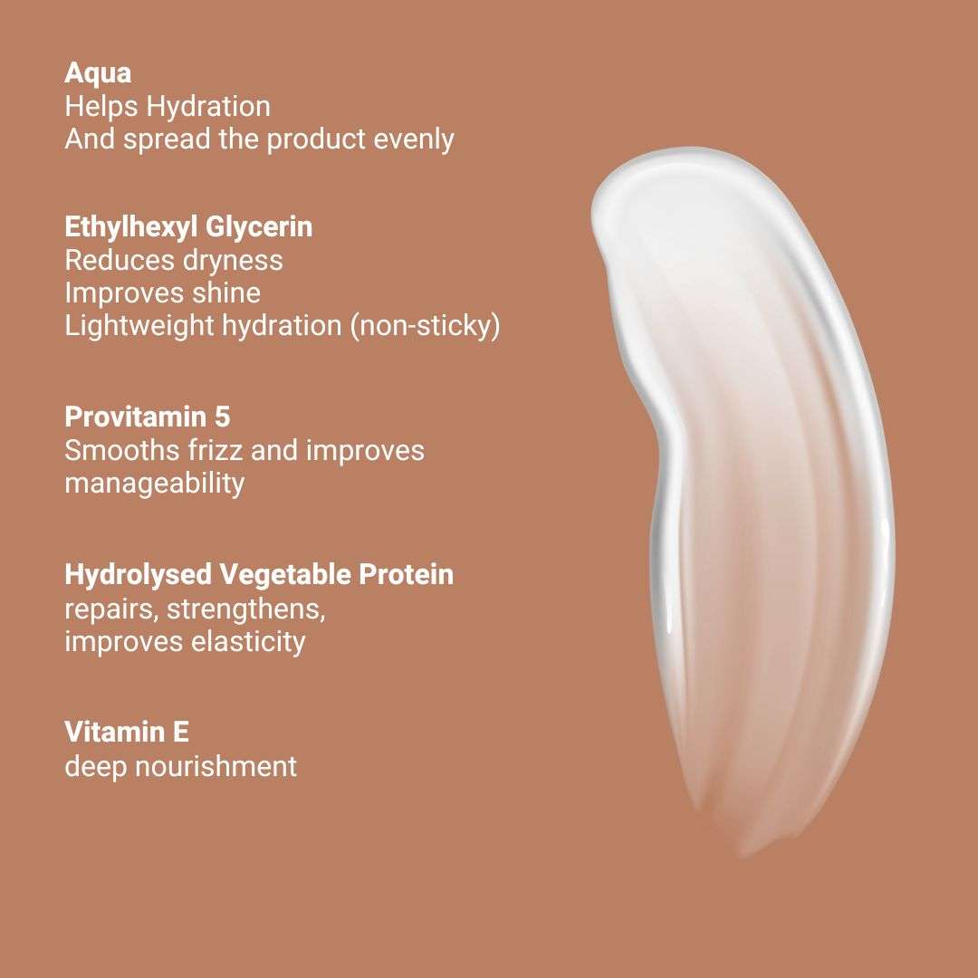 Rebuild Leave In Cream bottle for damaged frizzy hair repair and frizz control