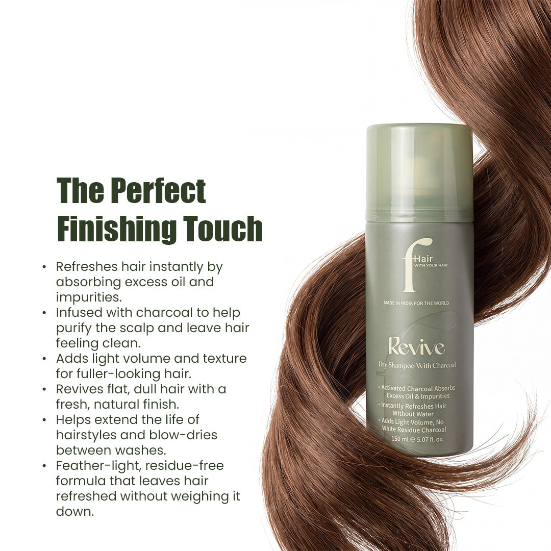 REVIVE charcoal dry shampoo refreshing oily hair and adding volume