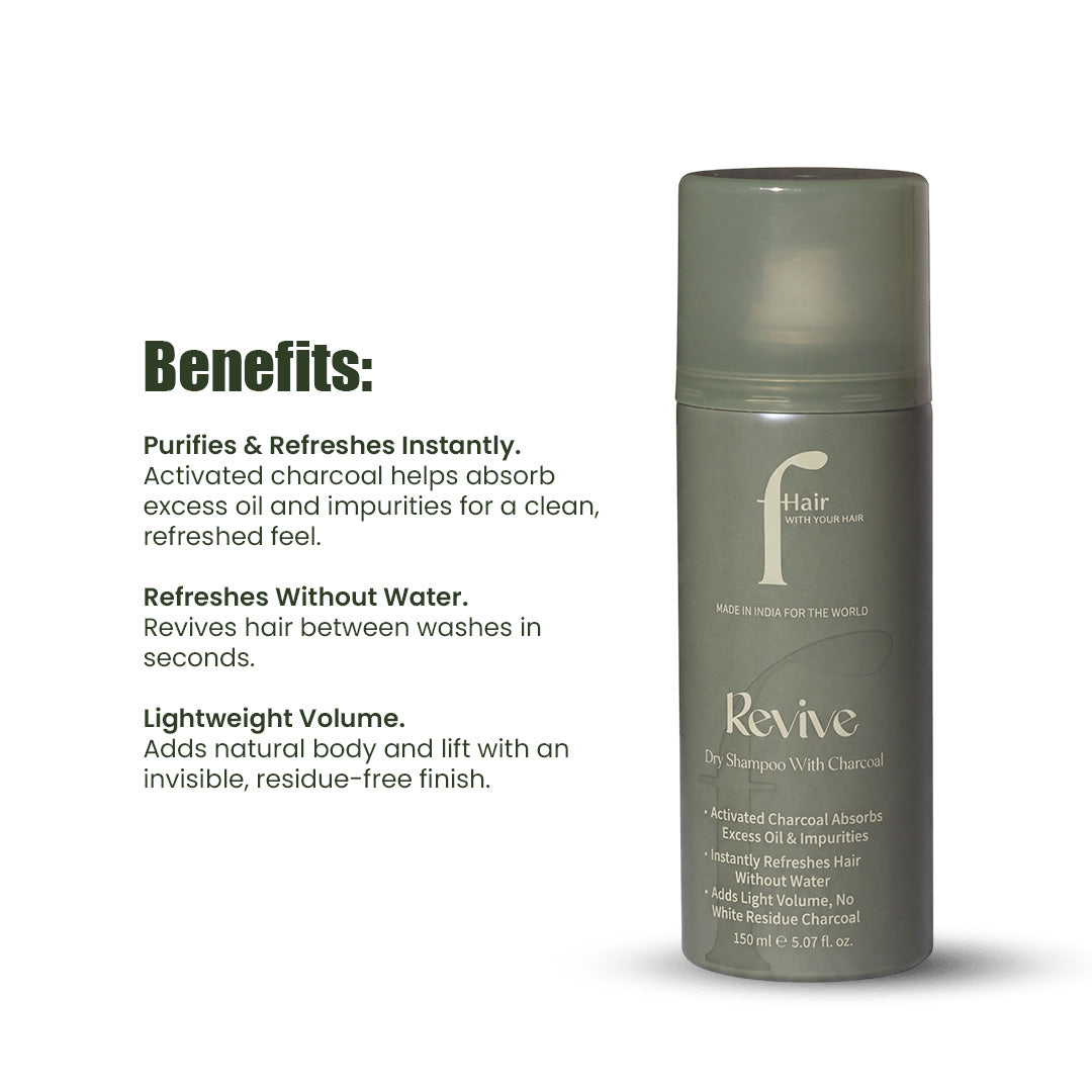 REVIVE charcoal dry shampoo refreshing oily hair and adding volume