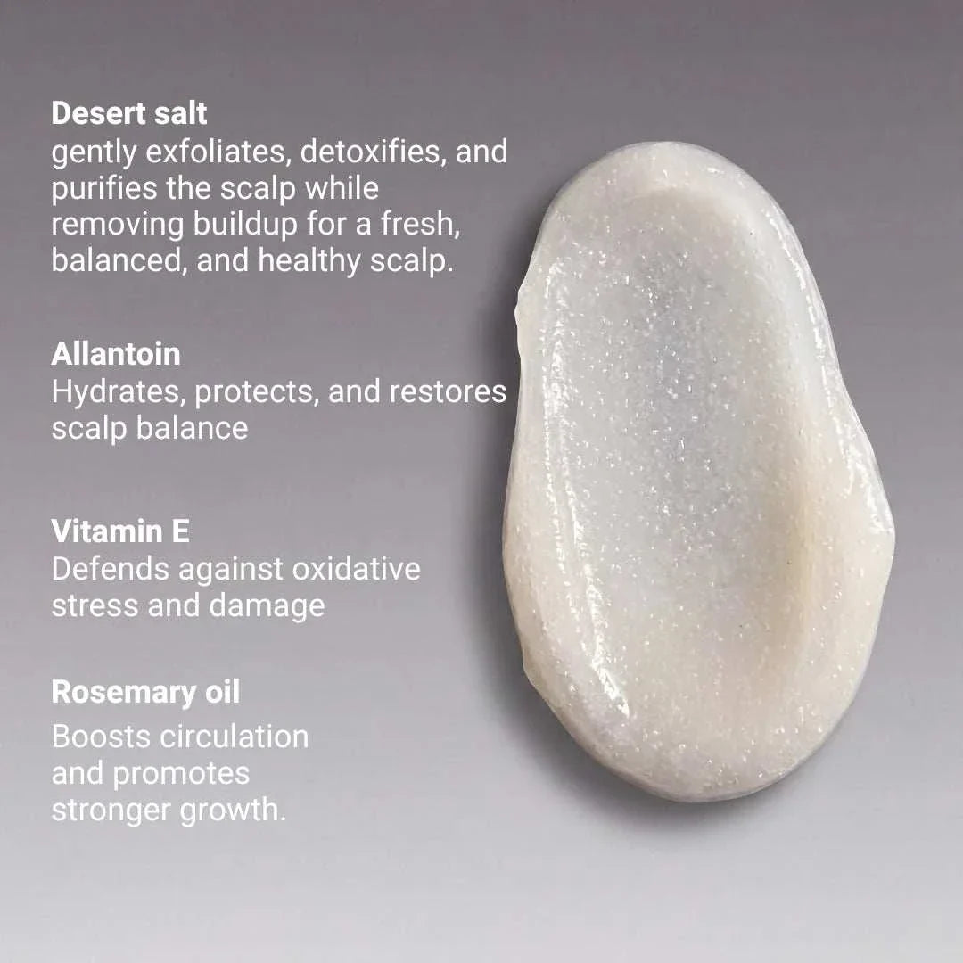 Scalp Reset Scrub gentle desert salt scrub for scalp buildup