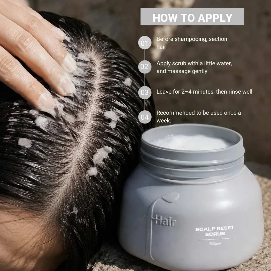 Gentle scalp reset scrub with desert salt and salicylic acid